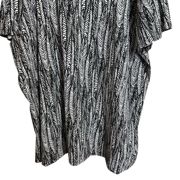 Catherines Easy Fit Tees Womens 6X 38W Black White Print Boho Cotton Blouse - Picture 4 of 8